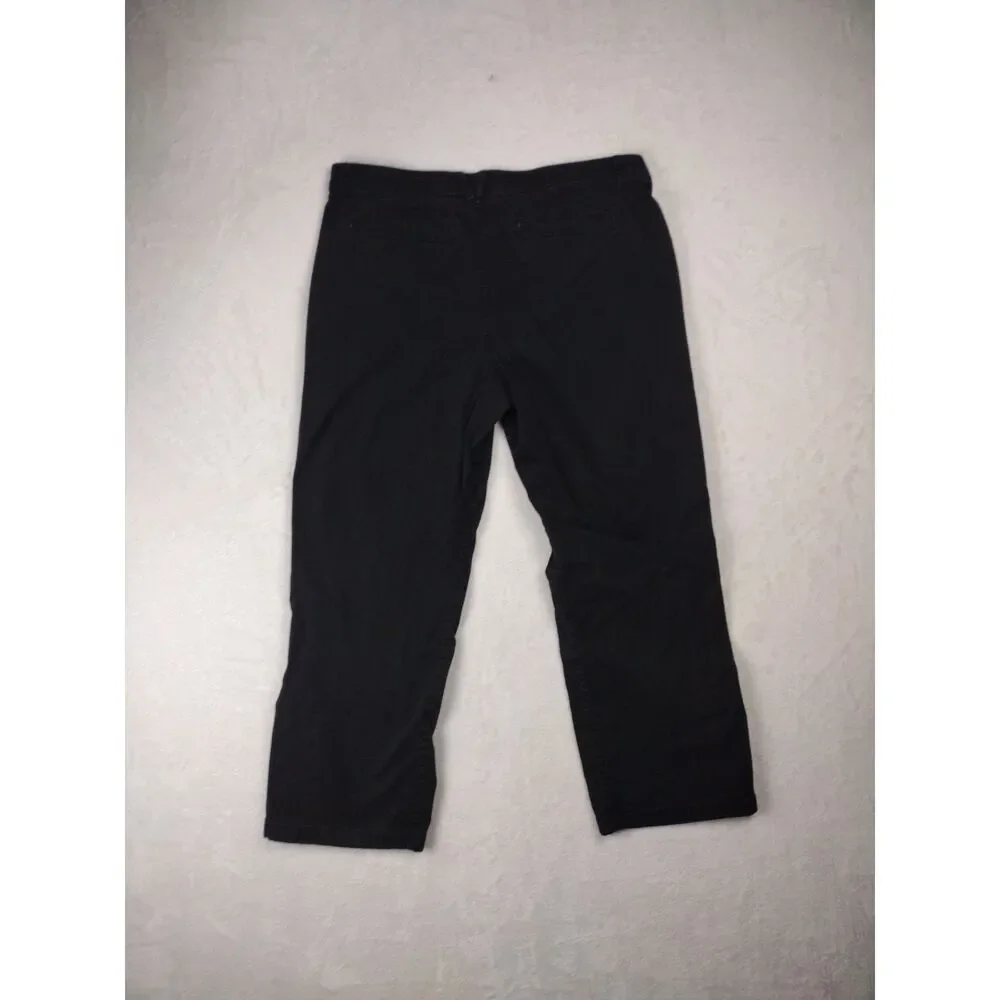 Gloria Vanderbilt Amanda Tapered Pants Black Mid Rise Size 14‎ Stretch Cotton